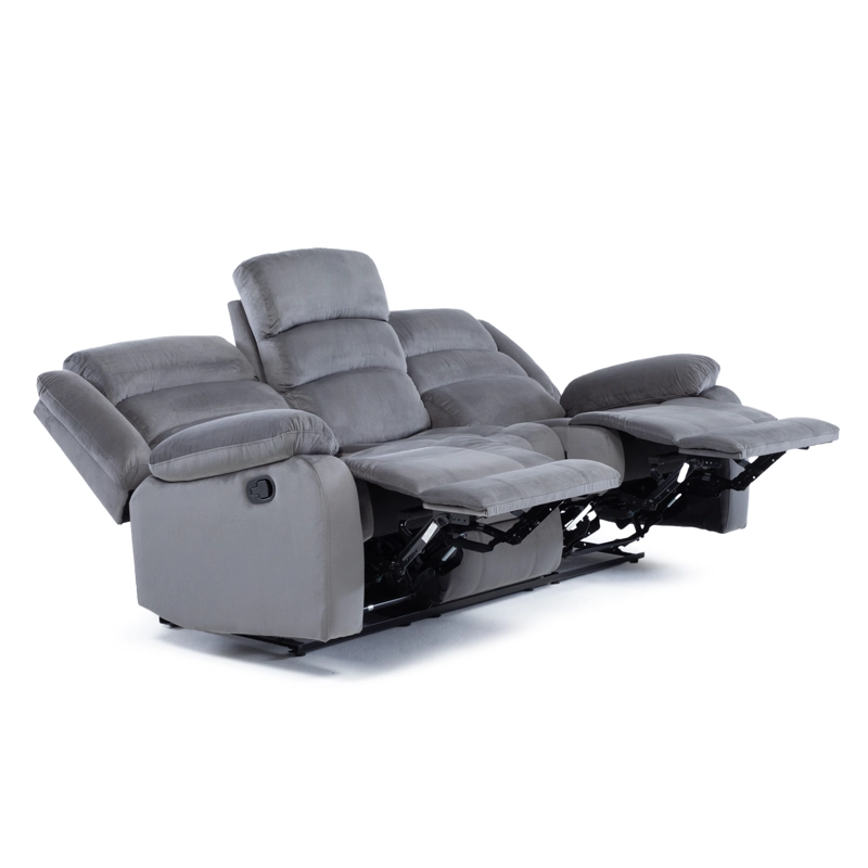 SOFÁ 3 CUERPOS RECLINABLE MODERNO GRIS NEW MARTELL 8040SFFGR - 10