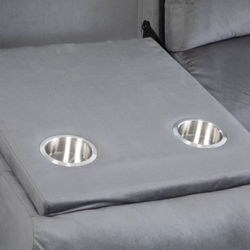 SOFÁ 3 CUERPOS RECLINABLE MODERNO GRIS NEW MARTELL 8040SFFGR - 11