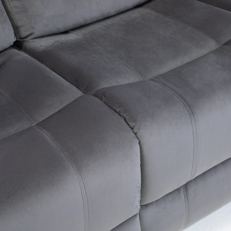 SOFÁ 3 CUERPOS RECLINABLE MODERNO GRIS NEW MARTELL 8040SFFGR - 12