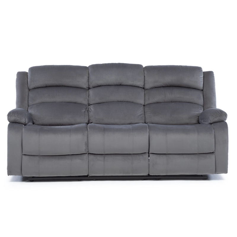 SOFÁ 3 CUERPOS RECLINABLE MODERNO GRIS NEW MARTELL 8040SFFGR - 4