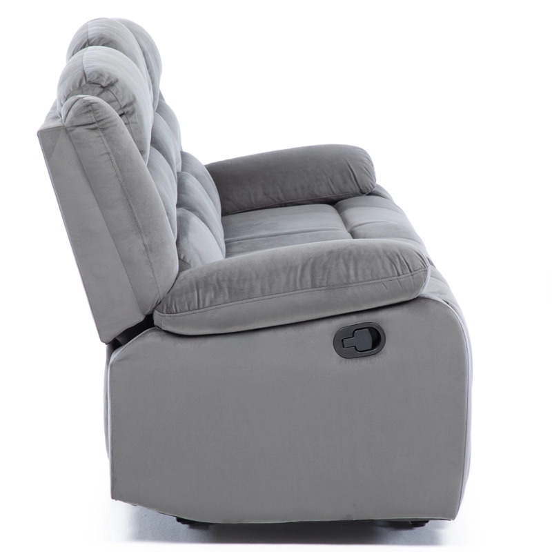 SOFÁ 3 CUERPOS RECLINABLE MODERNO GRIS NEW MARTELL 8040SFFGR - 6