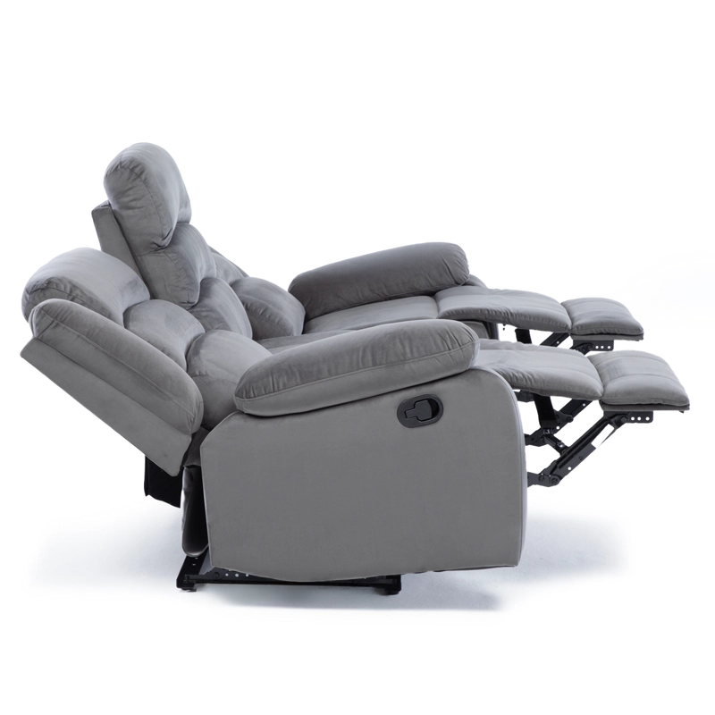 SOFÁ 3 CUERPOS RECLINABLE MODERNO GRIS NEW MARTELL 8040SFFGR - 7