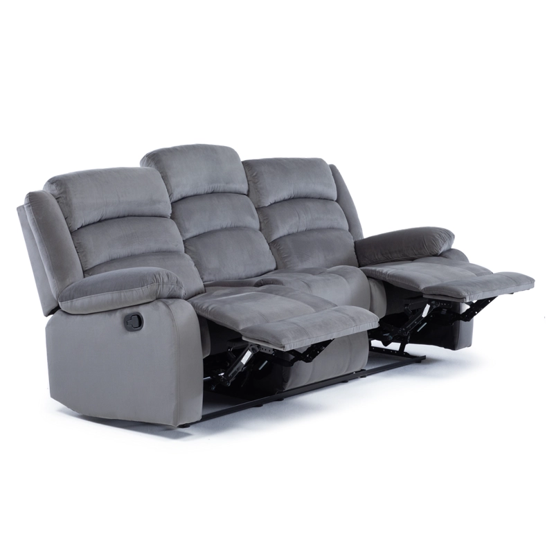 SOFÁ 3 CUERPOS RECLINABLE MODERNO GRIS NEW MARTELL 8040SFFGR - 9