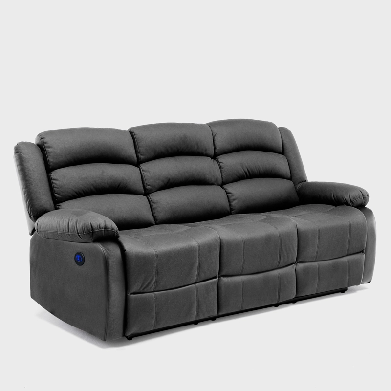 SOFÁ 3 CUERPOS RECLINABLE ELÉCTRICO MODERNO EN COLOR NEGRO NEW PRAGA 8041SFFBKPW - 2