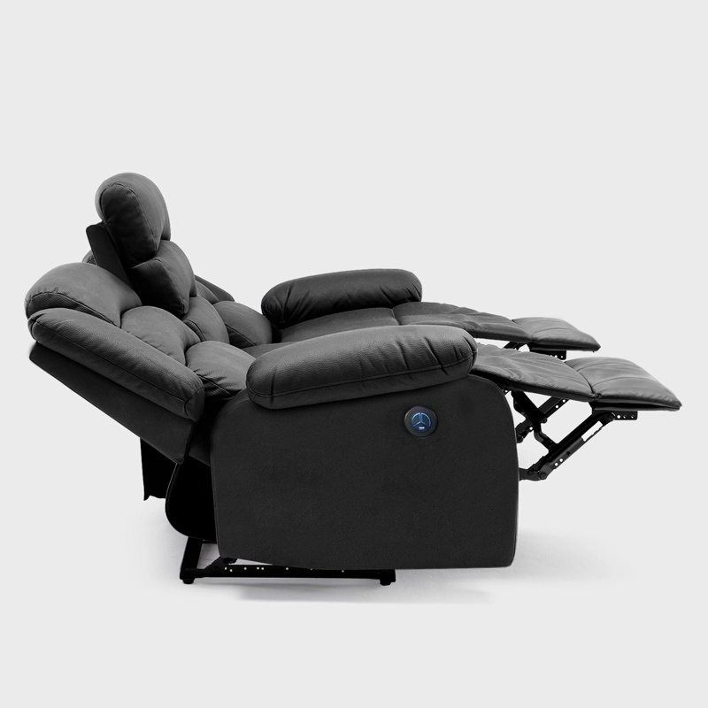 SOFÁ 3 CUERPOS RECLINABLE ELÉCTRICO MODERNO EN COLOR NEGRO NEW PRAGA 8041SFFBKPW - 3
