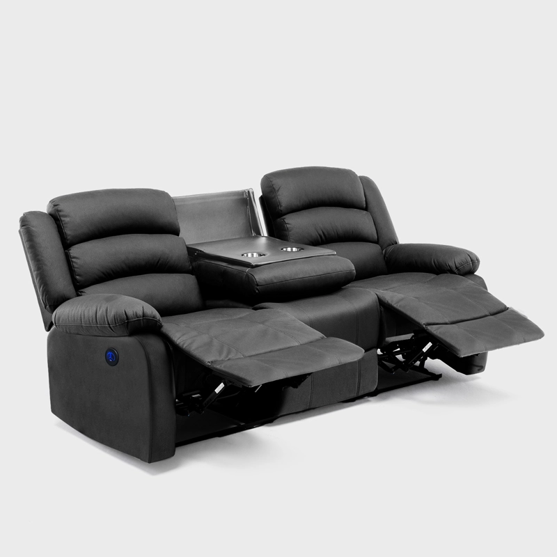 SOFÁ 3 CUERPOS RECLINABLE ELÉCTRICO MODERNO EN COLOR NEGRO NEW PRAGA 8041SFFBKPW - 7
