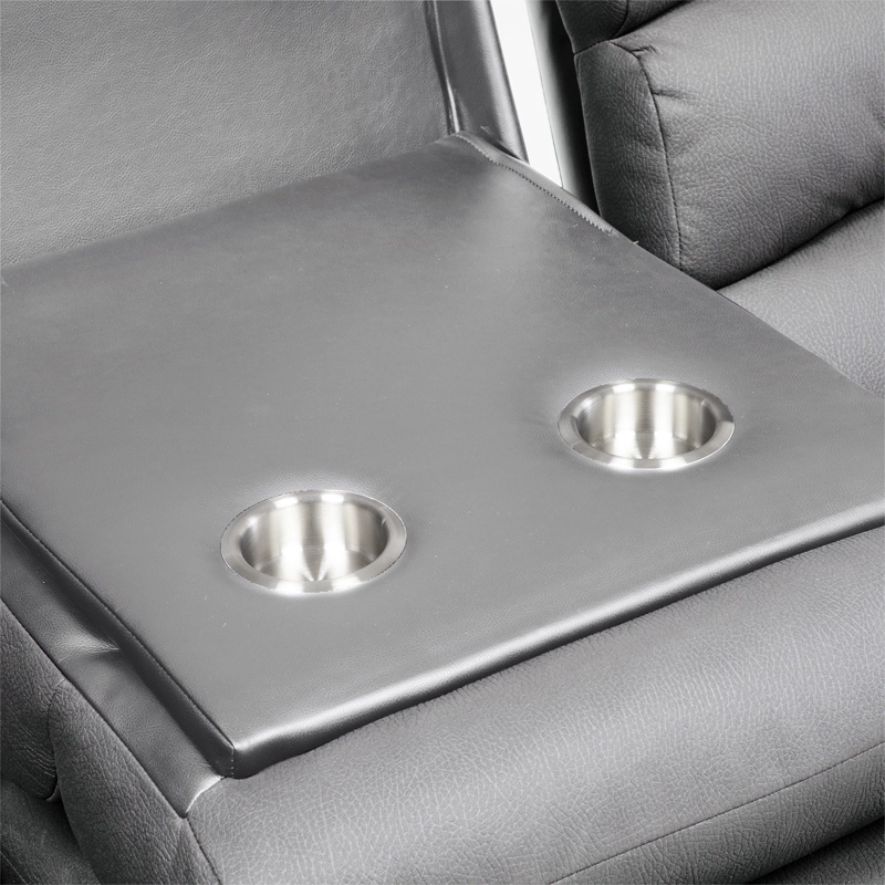 SOFÁ 3 CUERPOS RECLINABLE ELÉCTRICO MODERNO EN COLOR NEGRO NEW PRAGA 8041SFFBKPW - 9