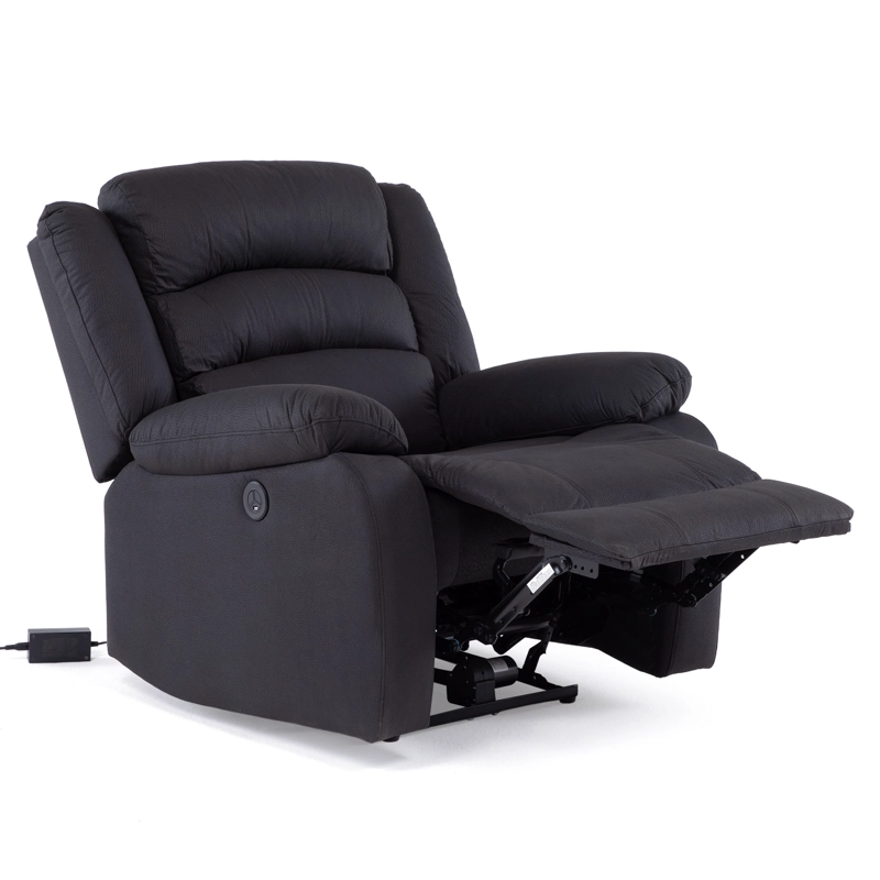 BERGER 1 CUERPO RECLINABLE ELÉCTRICO MODERNO EN COLOR NEGRO NEW PRAGA 8041RFFBKPW - 3