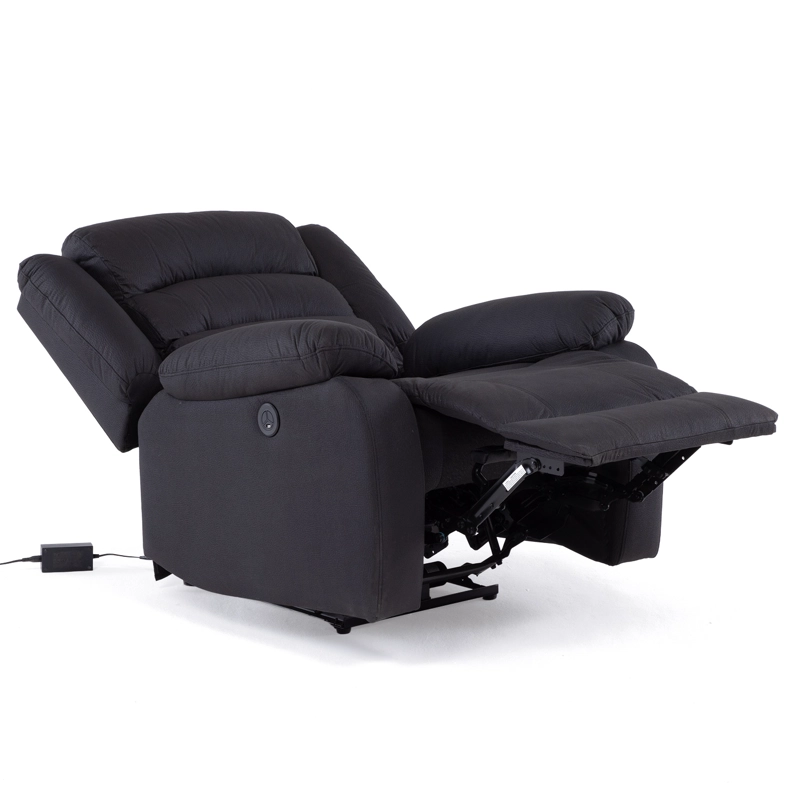 BERGER 1 CUERPO RECLINABLE ELÉCTRICO MODERNO EN COLOR NEGRO NEW PRAGA 8041RFFBKPW - 4