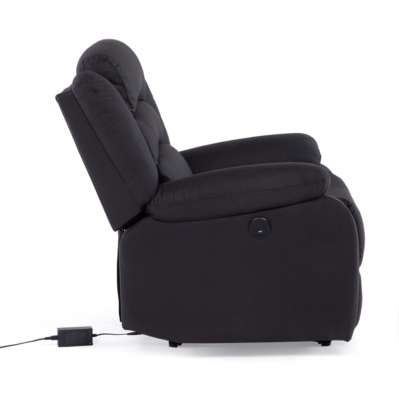 BERGER 1 CUERPO RECLINABLE ELÉCTRICO MODERNO EN COLOR NEGRO NEW PRAGA 8041RFFBKPW - 5