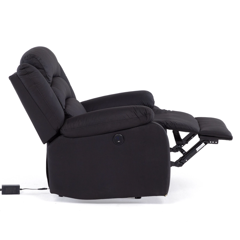 BERGER 1 CUERPO RECLINABLE ELÉCTRICO MODERNO EN COLOR NEGRO NEW PRAGA 8041RFFBKPW - 6
