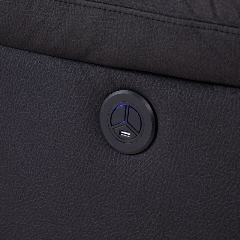 BERGER 1 CUERPO RECLINABLE ELÉCTRICO MODERNO EN COLOR NEGRO NEW PRAGA 8041RFFBKPW - 8