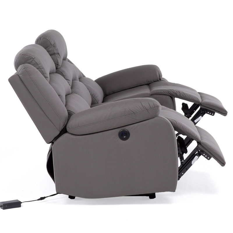 SOFÁ 3 CUERPOS RECLINABLE ELÉCTRICO MODERNO GRIS NEW PRAGA 8041SFFGRPW - 10