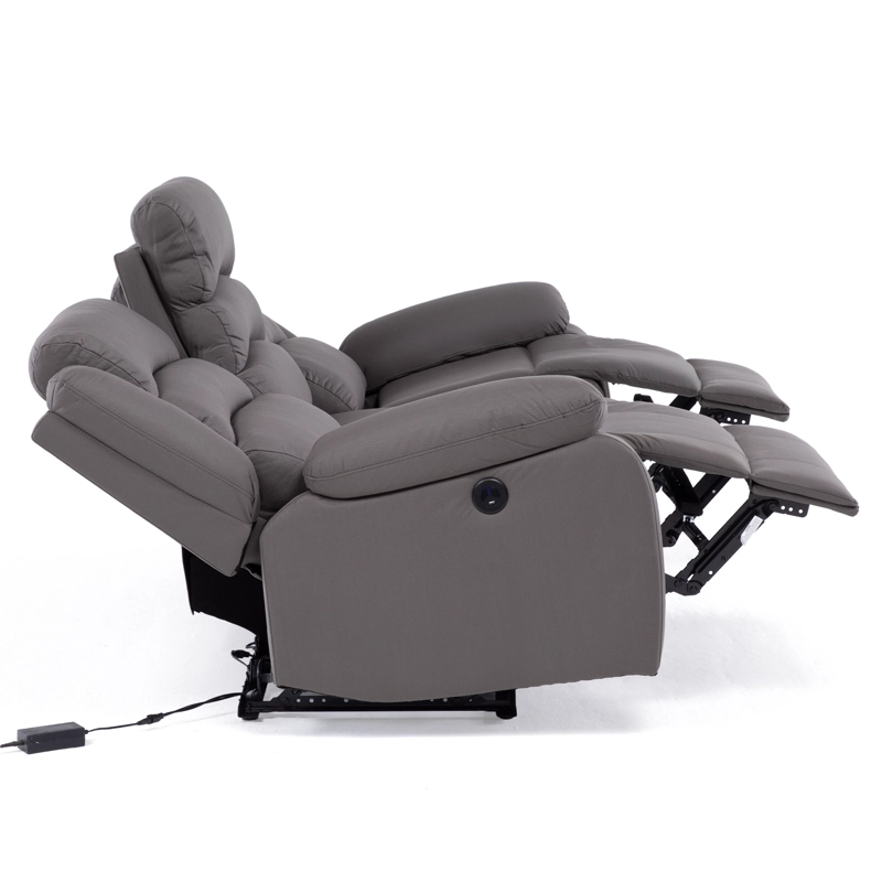 SOFÁ 3 CUERPOS RECLINABLE ELÉCTRICO MODERNO GRIS NEW PRAGA 8041SFFGRPW - 11