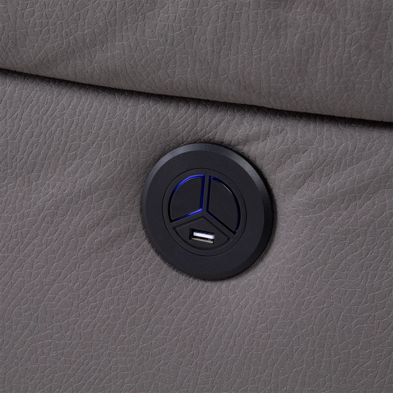 SOFÁ 3 CUERPOS RECLINABLE ELÉCTRICO MODERNO GRIS NEW PRAGA 8041SFFGRPW - 12