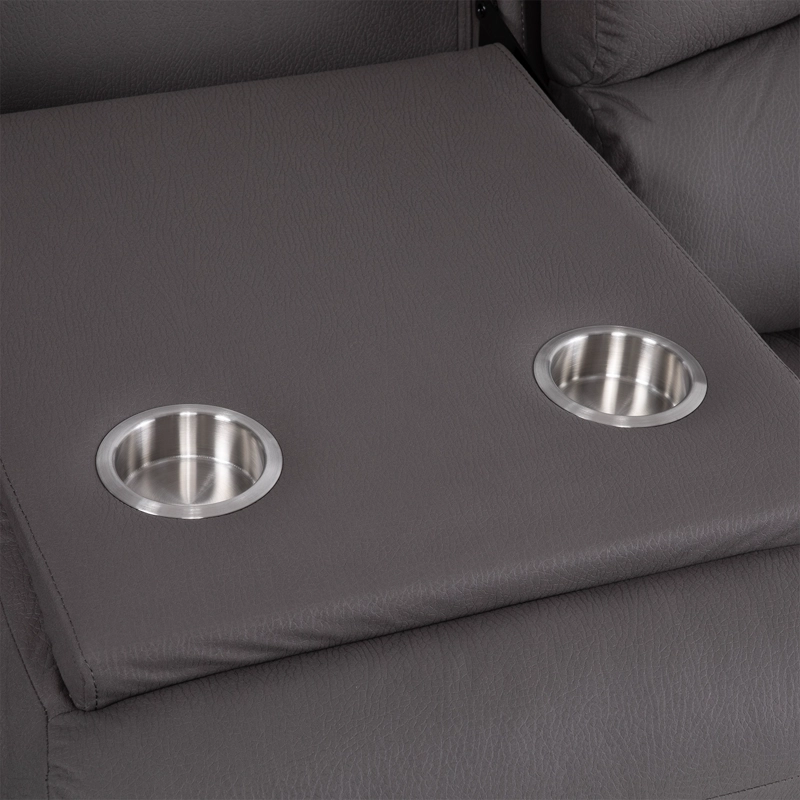 SOFÁ 3 CUERPOS RECLINABLE ELÉCTRICO MODERNO GRIS NEW PRAGA 8041SFFGRPW - 13