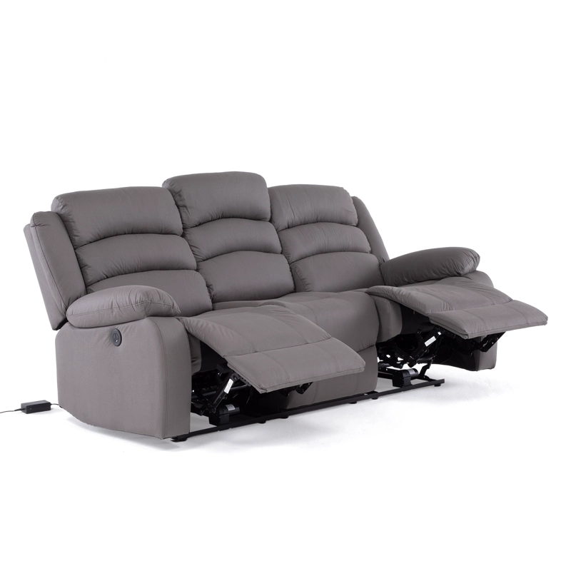 SOFÁ 3 CUERPOS RECLINABLE ELÉCTRICO MODERNO GRIS NEW PRAGA 8041SFFGRPW - 6