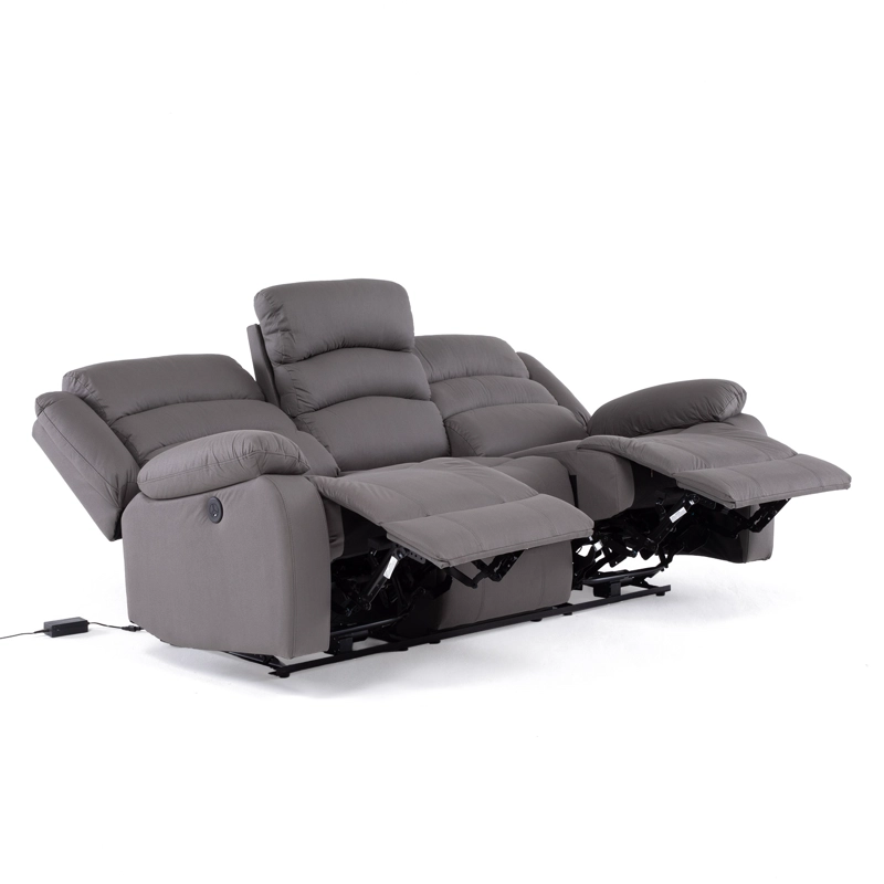 SOFÁ 3 CUERPOS RECLINABLE ELÉCTRICO MODERNO GRIS NEW PRAGA 8041SFFGRPW - 7