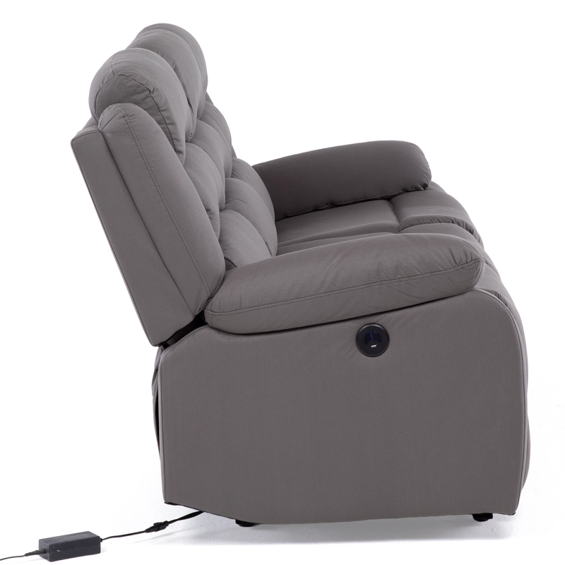 SOFÁ 3 CUERPOS RECLINABLE ELÉCTRICO MODERNO GRIS NEW PRAGA 8041SFFGRPW - 8