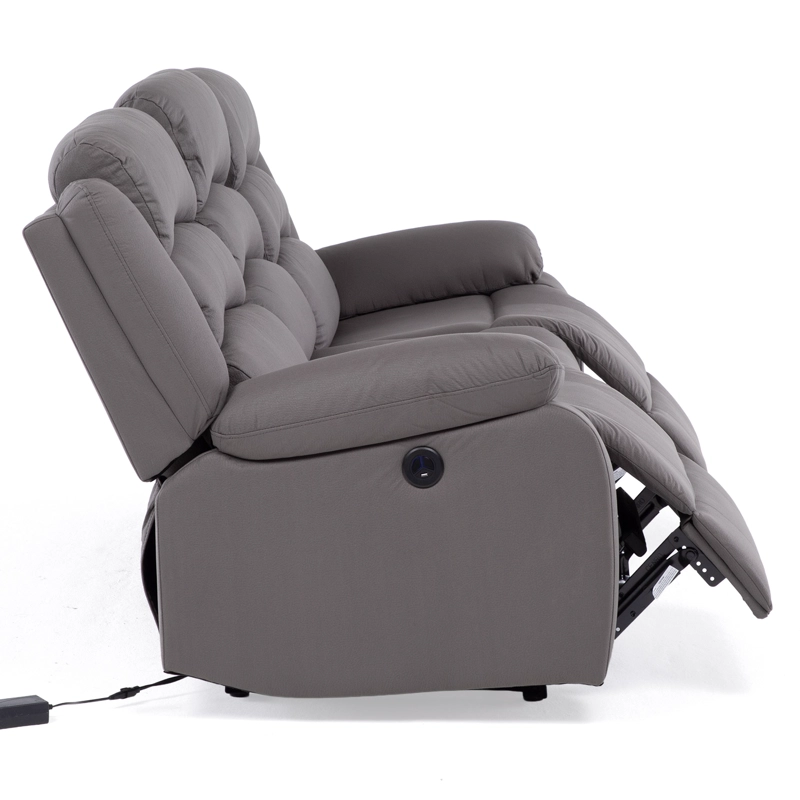 SOFÁ 3 CUERPOS RECLINABLE ELÉCTRICO MODERNO GRIS NEW PRAGA 8041SFFGRPW - 9