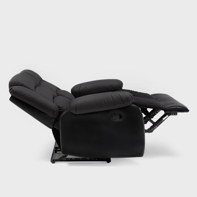SOFÁ 2 CUERPOS RECLINABLE MODERNO EN COLOR NEGRO NEW PRAGA 8041LFFBK - 3
