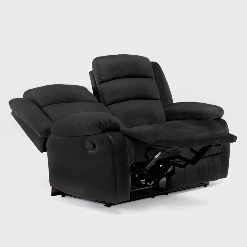 SOFÁ 2 CUERPOS RECLINABLE MODERNO EN COLOR NEGRO NEW PRAGA 8041LFFBK - 4