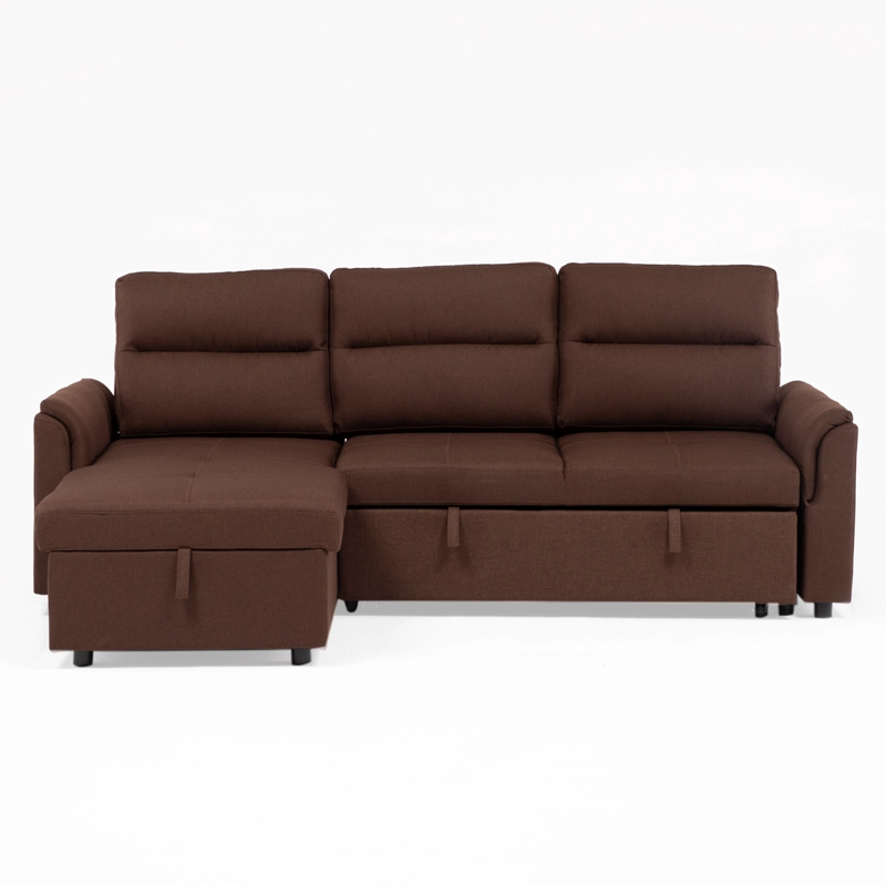  SOFÁ SECCIONAL CAMA 2 PLAZAS MODERNO EN COLOR CAFE NEW SIDNEY KMP002BR - 8