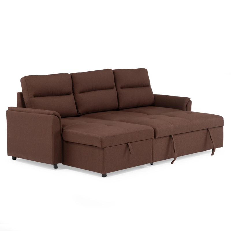  SOFÁ SECCIONAL CAMA 2 PLAZAS MODERNO EN COLOR CAFE NEW SIDNEY KMP002BR - 11