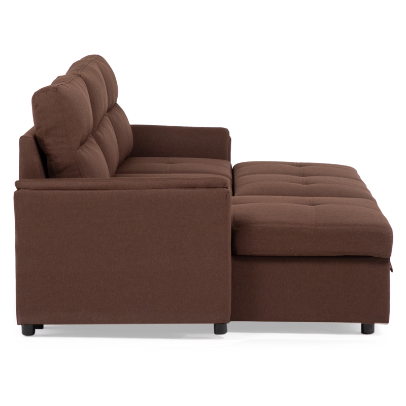  SOFÁ SECCIONAL CAMA 2 PLAZAS MODERNO EN COLOR CAFE NEW SIDNEY KMP002BR - 12