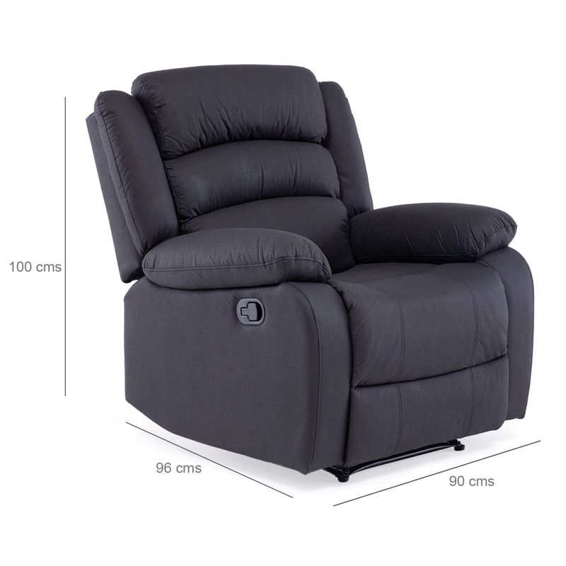 BERGER 1 CUERPO RECLINABLE MODERNO EN COLOR NEGRO NEW PRAGA 8041RFFBK - 2