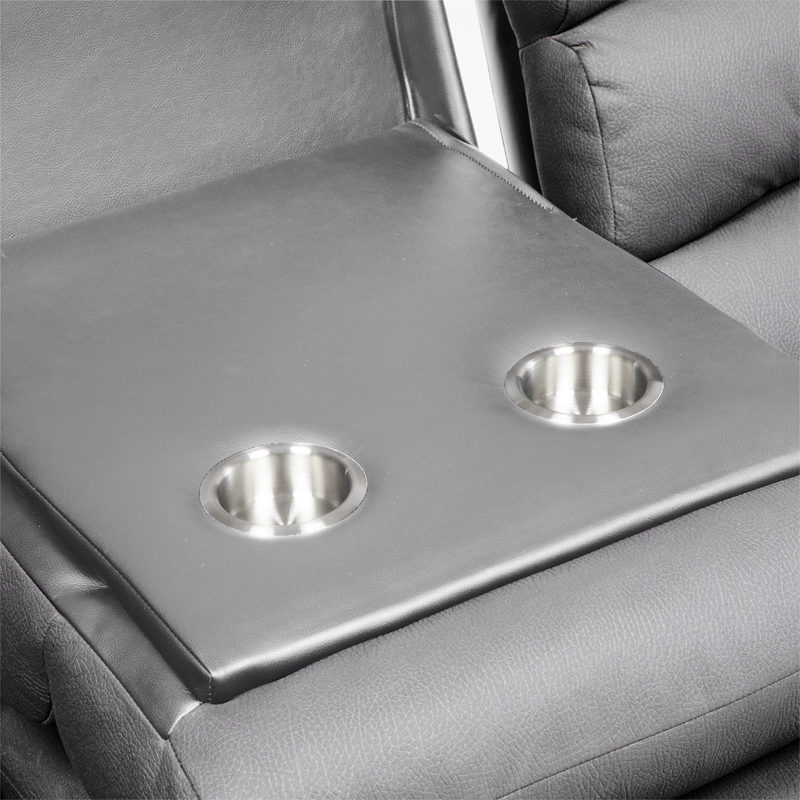 SOFÁ 3 CUERPOS + 1 SOFÁ 2C + 1 BERGERPARA LIVING RECLINABLE NEGRO NEW PRAGA - 4