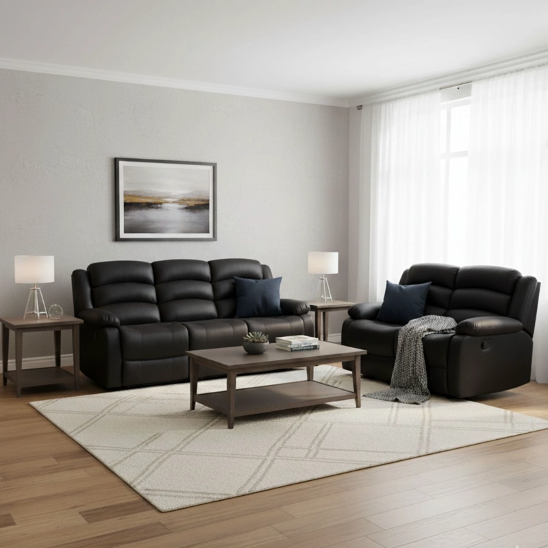 SOFÁ 3 CUERPOS + 1 SOFÁ 2 CUERPOS PARA LIVING RECLINABLES NEW PRAGA - 1