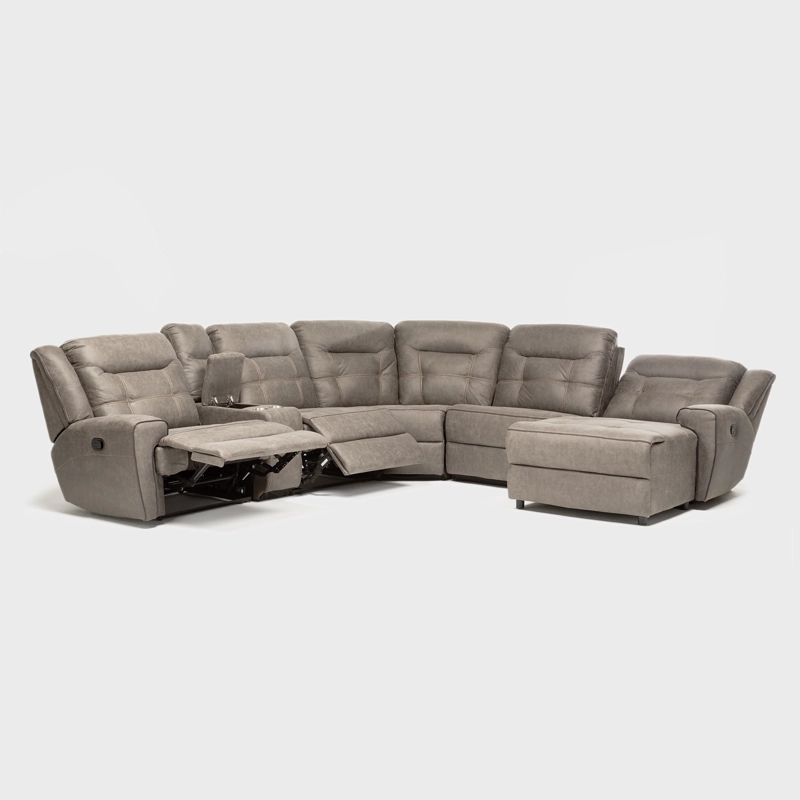 SOFÁ SECCIONAL DERECHO RECLINABLE MODERNO EN COLOR CAFE GRAND 6015 - 4