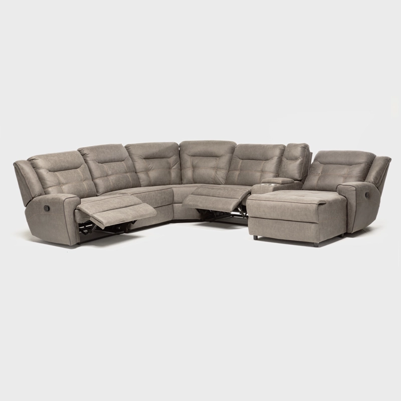 SOFÁ SECCIONAL DERECHO RECLINABLE MODERNO EN COLOR CAFE GRAND 6015 - 6