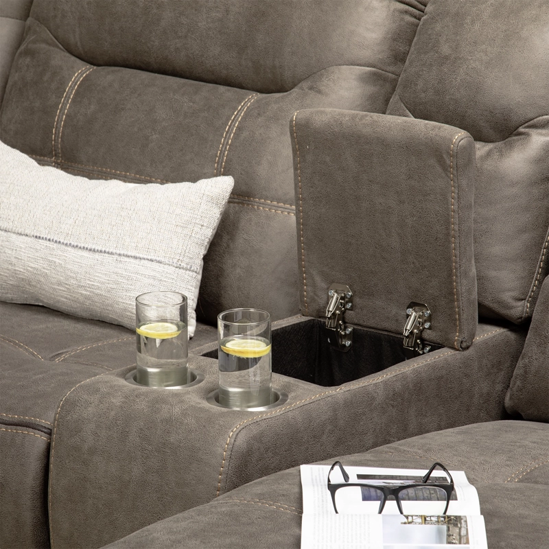 SOFÁ SECCIONAL DERECHO RECLINABLE MODERNO EN COLOR CAFE GRAND 6015 - 9
