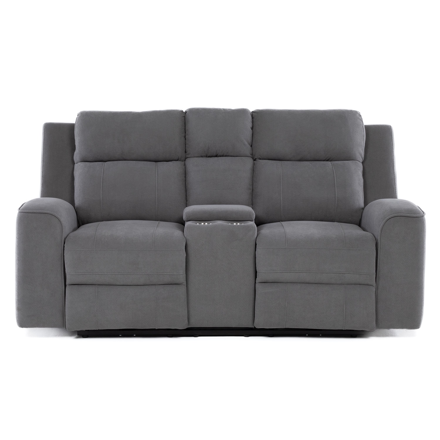 SOFÁ 2 CUERPOS RECLINABLE ELÉCTRICO + CONSOLA GRIS MONTANA KM807L - 6