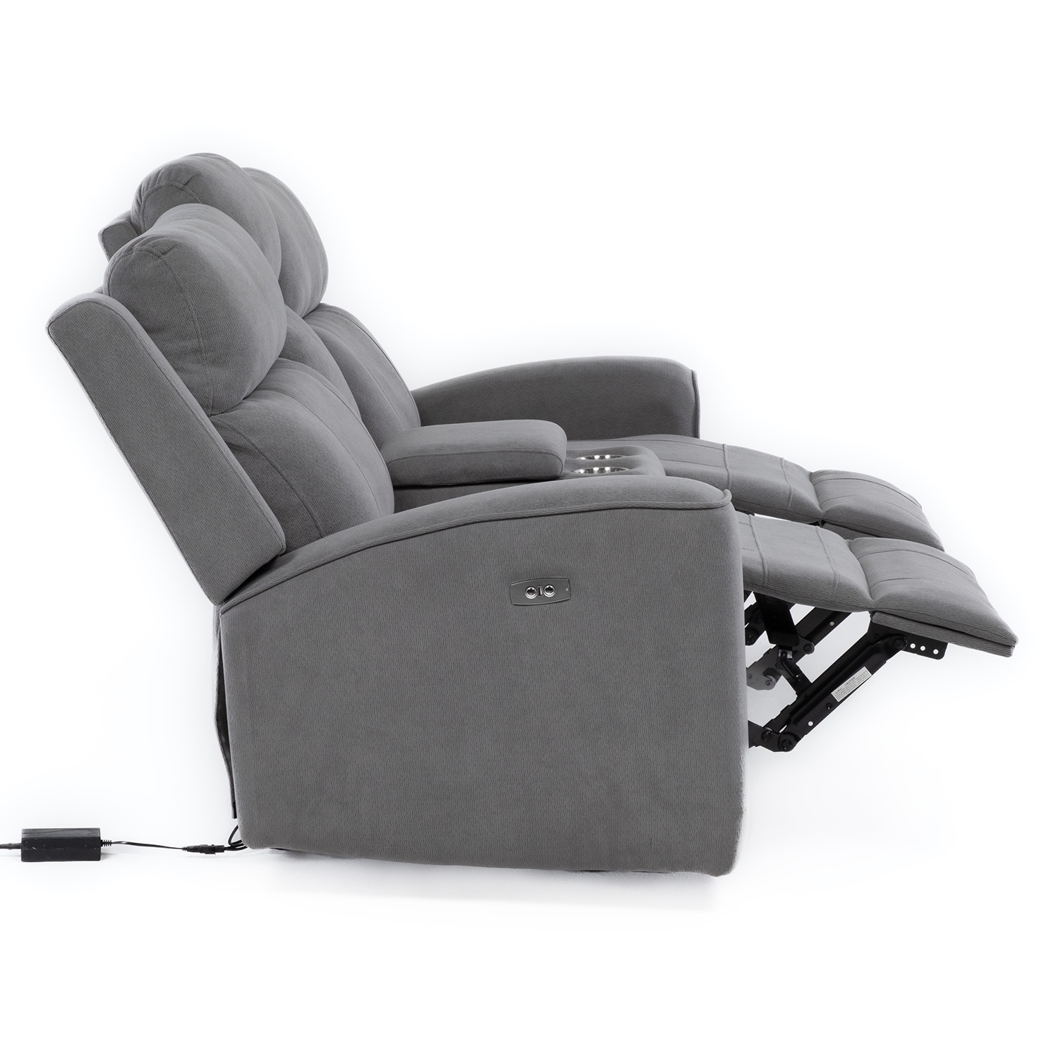 SOFÁ 2 CUERPOS RECLINABLE ELÉCTRICO + CONSOLA GRIS MONTANA KM807L - 13