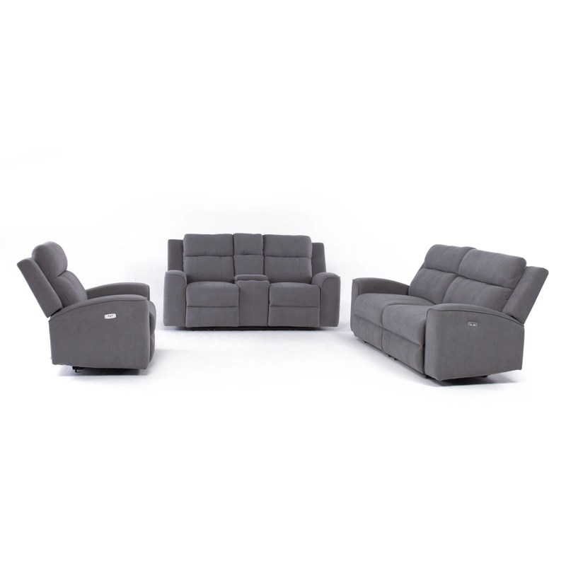 2 SOFÁS 2 CUERPOS + 1 BERGER ELÉCTRICOS PARA LIVING RECLINABLES MONTANA GRIS KM807RLS - 2
