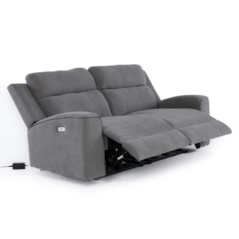 2 SOFÁS 2 CUERPOS + 1 BERGER ELÉCTRICOS PARA LIVING RECLINABLES MONTANA GRIS KM807RLS - 9