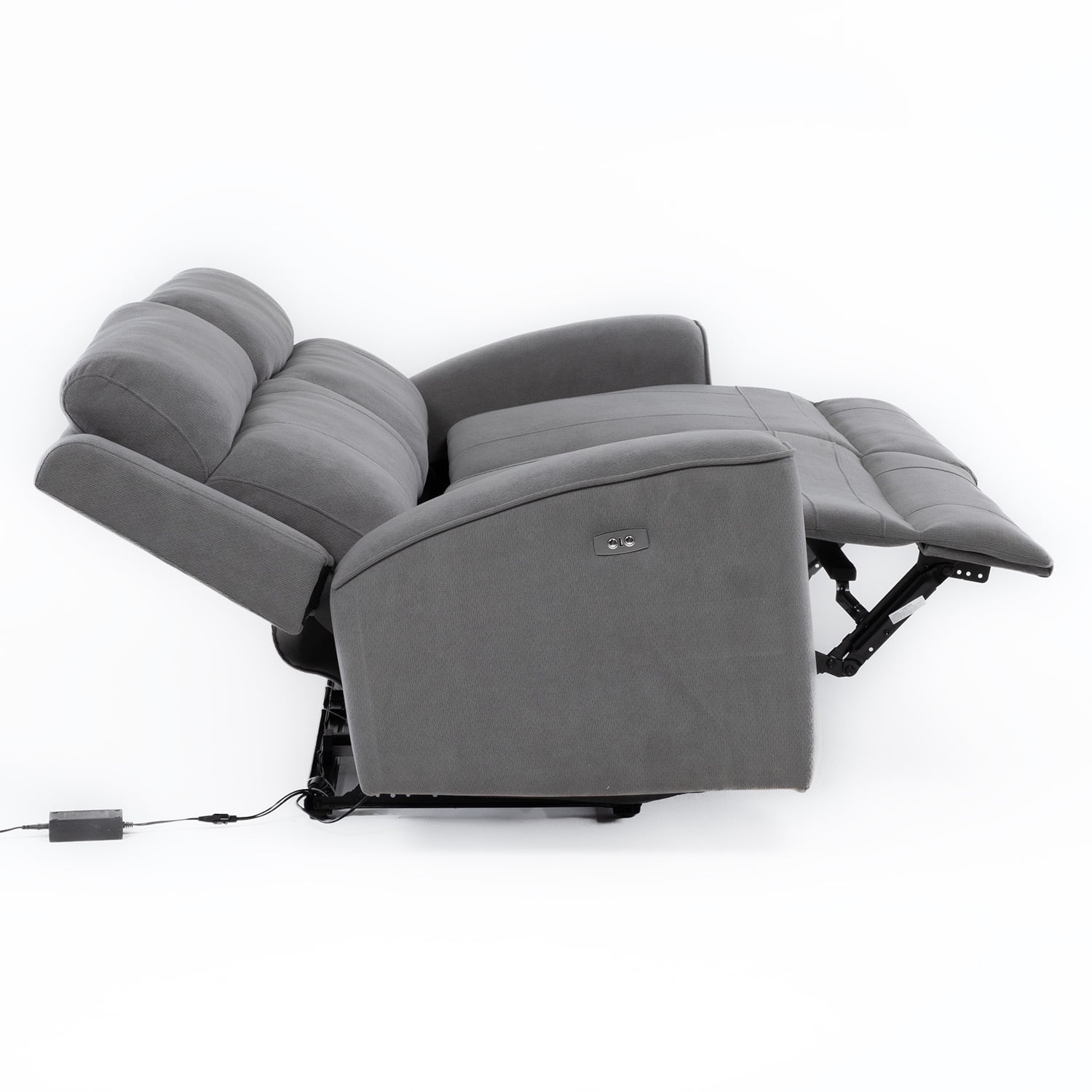 SOFÁ 2 CUERPOS RECLINABLE ELÉCTRICO GRIS MONTANA KM807S - 9