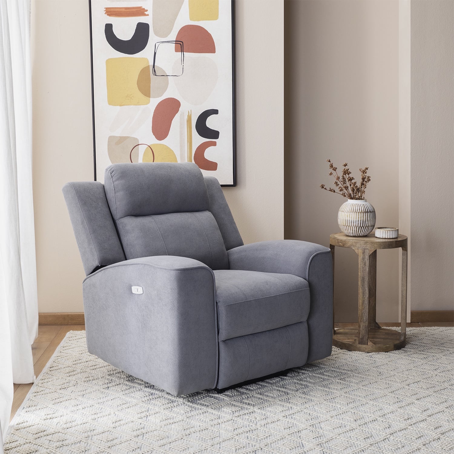 BERGER RECLINABLE ELÉCTRICO GRIS MONTANA KM807C - 1