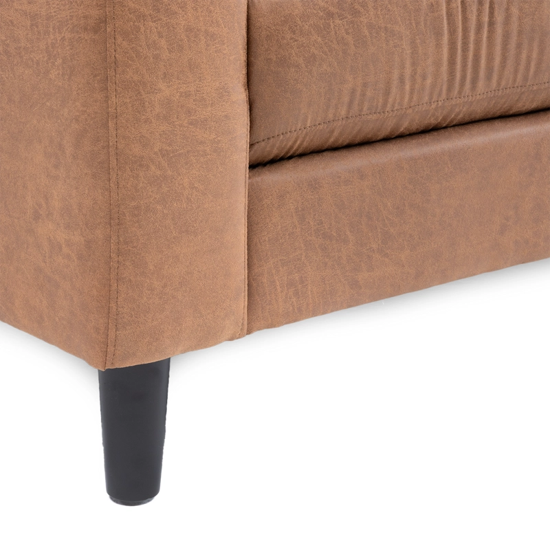 LIVING 1 SOFA 2 CUERPO + 1 SOFA 3 CUERPOS LOUSIANA VINTAGE CUERO CAFE  SETJG800SL - 4