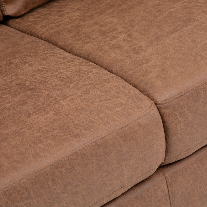LIVING 1 SOFA 2 CUERPO + 1 SOFA 3 CUERPOS LOUSIANA VINTAGE CUERO CAFE  SETJG800SL - 5