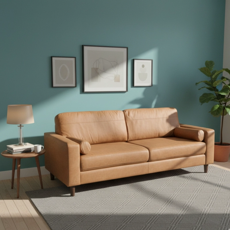 LIVING 1 SOFA 2 CUERPO + 1 SOFA 3 CUERPOS LOUSIANA VINTAGE CUERO CAFE  SETJG800SL - 7