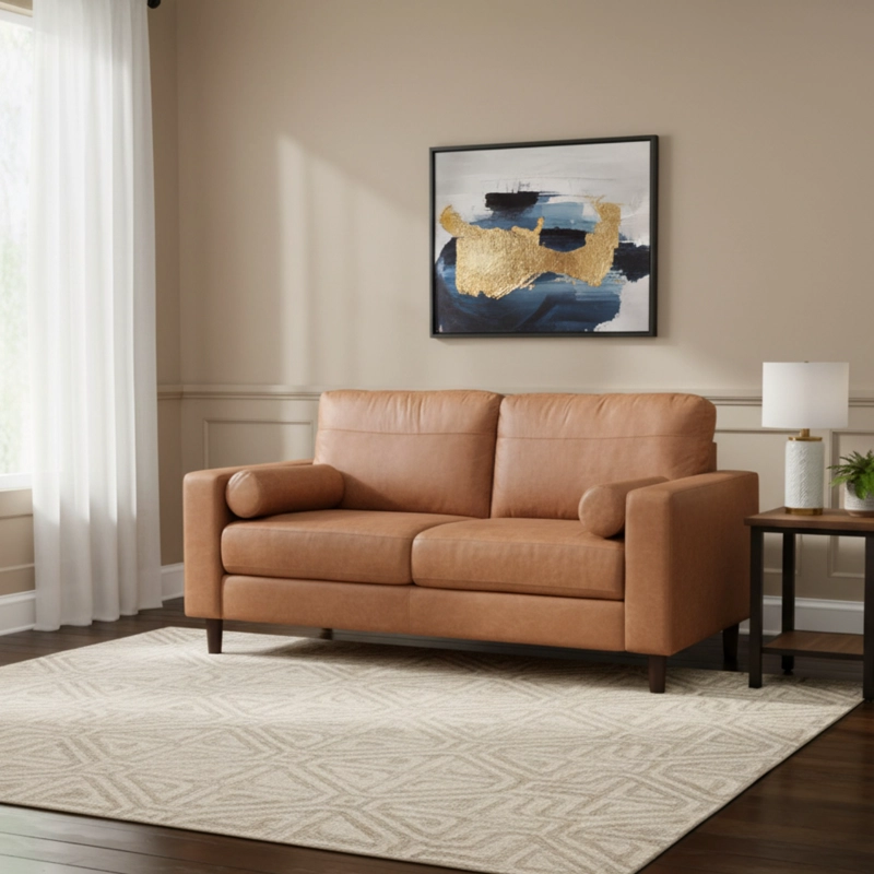 LIVING 1 SOFA 2 CUERPO + 1 SOFA 3 CUERPOS LOUSIANA VINTAGE CUERO CAFE  SETJG800SL - 8