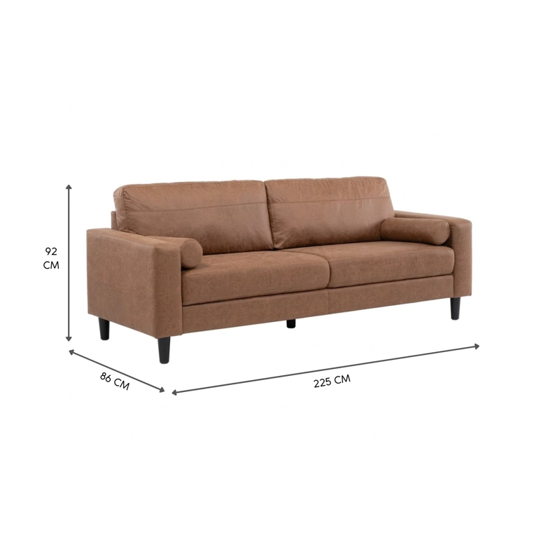 LIVING 1 SOFA 2 CUERPO + 1 SOFA 3 CUERPOS LOUSIANA VINTAGE CUERO CAFE  SETJG800SL - 9