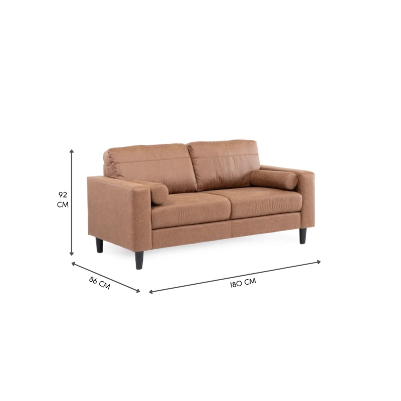 LIVING 1 SOFA 2 CUERPO + 1 SOFA 3 CUERPOS LOUSIANA VINTAGE CUERO CAFE  SETJG800SL - 13