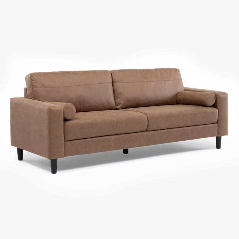 SOFA 3 CUERPOS LOUSIANA VINTAGE CUERO VIEJO CAFE  JG8001S - 4