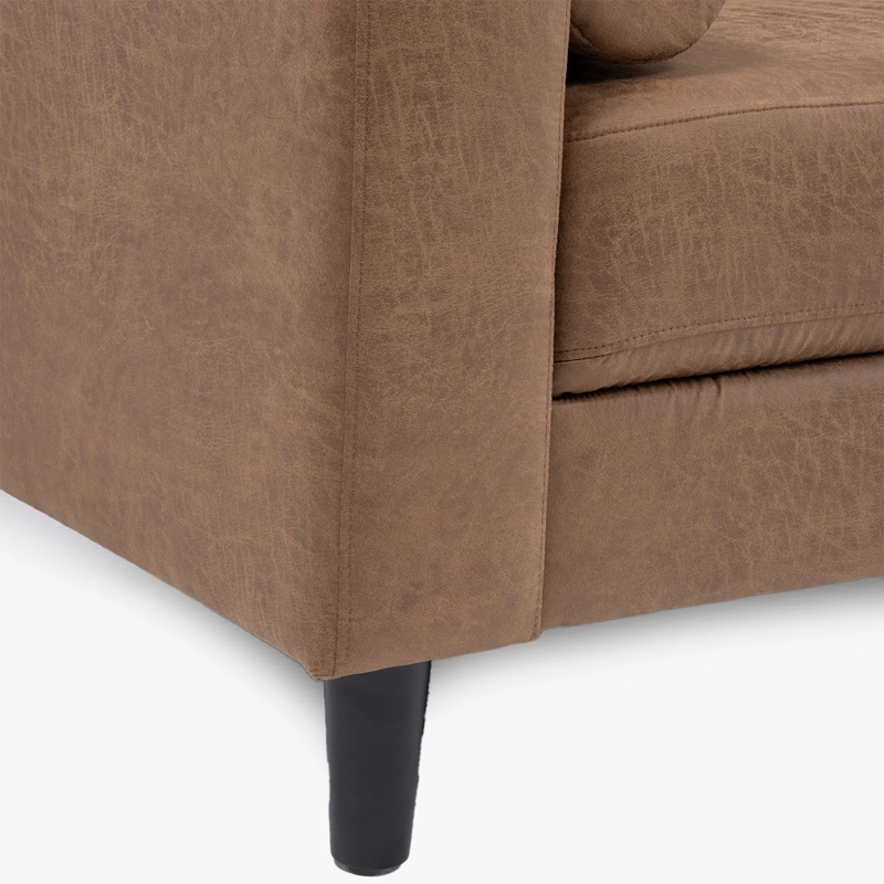 SOFA 3 CUERPOS LOUSIANA VINTAGE CUERO VIEJO CAFE  JG8001S - 8