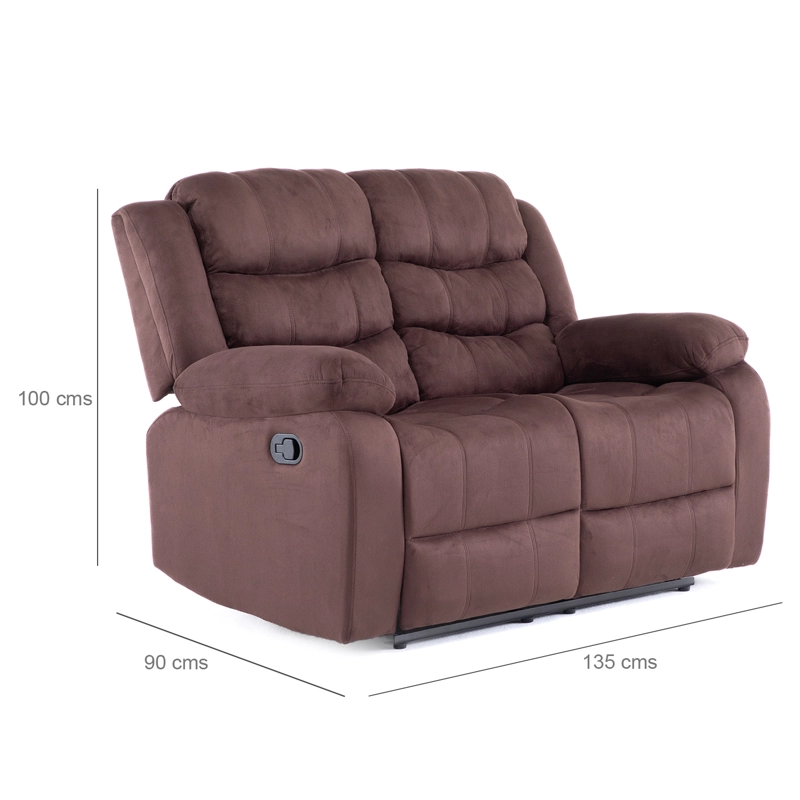 SOFA 2 CUERPOS RECLINABLE TRADICIONAL NORMAN CAFE  OSCURO 2011LFDBR - 4